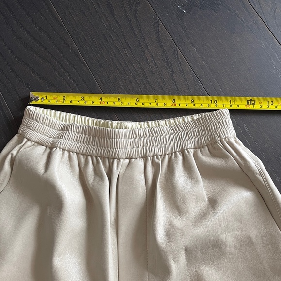 Nanushka Odessa wide leg pants vegan leather in cream white in small - Picture 2 of 6